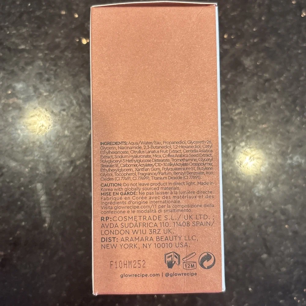 NIB! Glow Recipe Watermelon Niacinamide Hue Drops SUN GLOW Tinted Serum 1.35 Oz